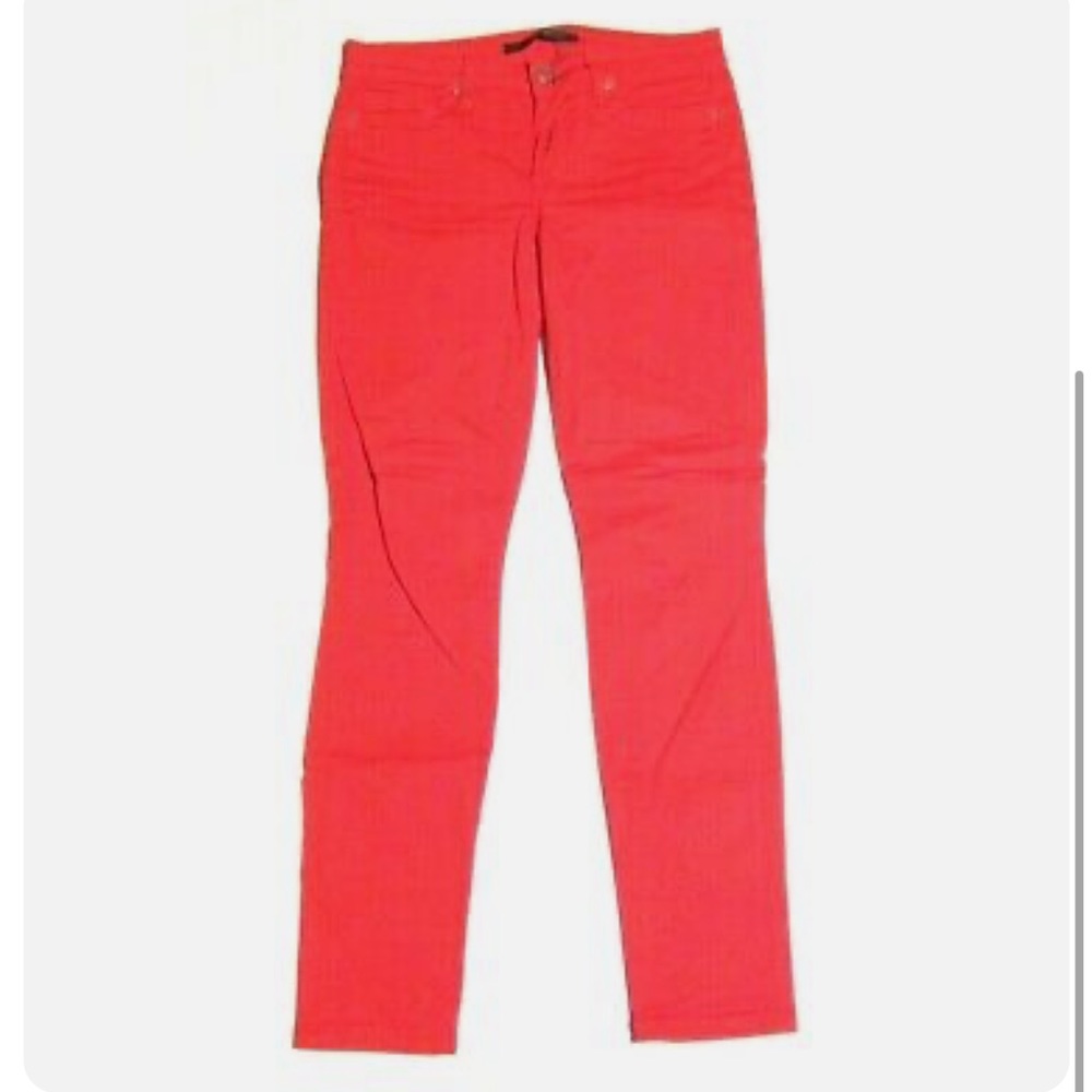 Joe's Jeans Ankle Skinny in Lollipop Bright Red Twill Denim Mid Rise sz 27